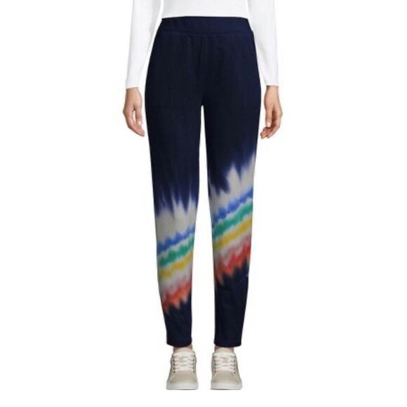 Lands’ End Small 6/8 seriously sweats joggers sweat pants blue tie dye women’s - Picture 1 of 9